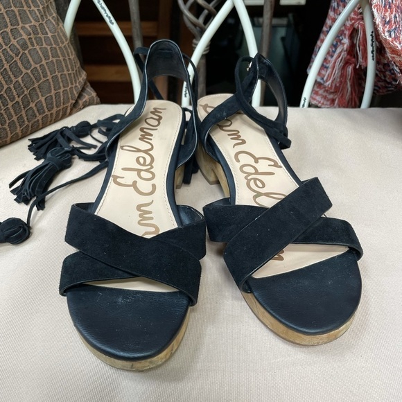 Sam Edelman Jenna Ankle Wrap Sandal Black 90’s 9 - Picture 5 of 10